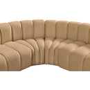 Meridian Arc Camel Velvet 5 pc Modular Sectional IMAGE 10