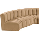 Meridian Arc Camel Velvet 5 pc Modular Sectional IMAGE 12