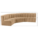 Meridian Arc Camel Velvet 5 pc Modular Sectional IMAGE 14