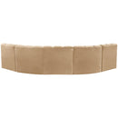 Meridian Arc Camel Velvet 5 pc Modular Sectional IMAGE 3