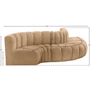Meridian Arc Camel Velvet 5 pc Modular Sectional IMAGE 10