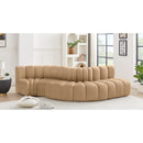 Meridian Arc Camel Velvet 5 pc Modular Sectional IMAGE 2
