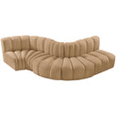 Meridian Arc Camel Velvet 5 pc Modular Sectional IMAGE 4