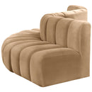 Meridian Arc Camel Velvet 5 pc Modular Sectional IMAGE 7