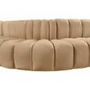 Meridian Arc Camel Velvet 5 pc Modular Sectional IMAGE 9