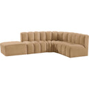 Meridian Arc Camel Velvet 5 pc Modular Sectional IMAGE 10