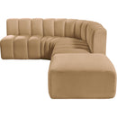 Meridian Arc Camel Velvet 5 pc Modular Sectional IMAGE 12