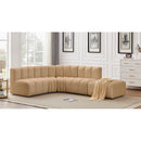 Meridian Arc Camel Velvet 5 pc Modular Sectional IMAGE 2