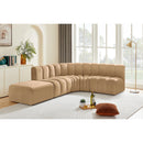 Meridian Arc Camel Velvet 5 pc Modular Sectional IMAGE 3