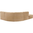 Meridian Arc Camel Velvet 5 pc Modular Sectional IMAGE 5