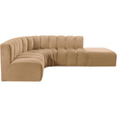 Meridian Arc Camel Velvet 5 pc Modular Sectional IMAGE 9