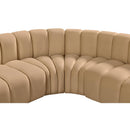 Meridian Arc Camel Velvet 6 pc Modular Sectional IMAGE 10