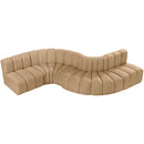 Meridian Arc Camel Velvet 6 pc Modular Sectional IMAGE 4