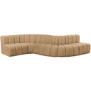 Meridian Arc Camel Velvet 6 pc Modular Sectional IMAGE 5
