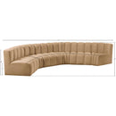 Meridian Arc Camel Velvet 6 pc Modular Sectional IMAGE 12