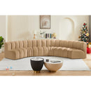Meridian Arc Camel Velvet 6 pc Modular Sectional IMAGE 2
