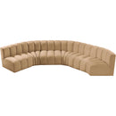 Meridian Arc Camel Velvet 6 pc Modular Sectional IMAGE 4