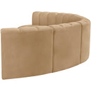 Meridian Arc Camel Velvet 6 pc Modular Sectional IMAGE 7