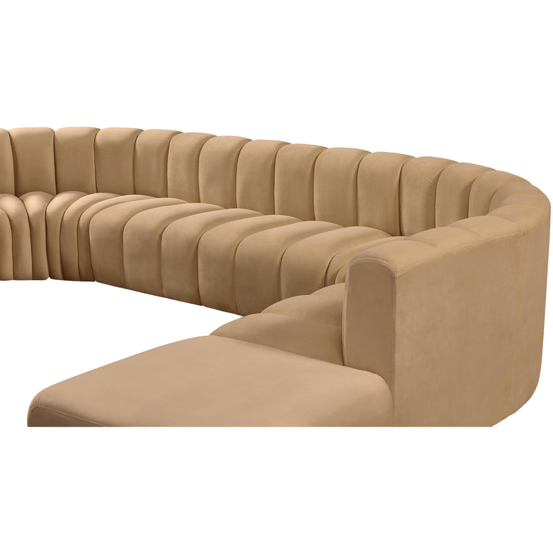 Meridian Arc Camel Velvet 6 pc Modular Sectional IMAGE 10