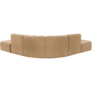 Meridian Arc Camel Velvet 6 pc Modular Sectional IMAGE 3