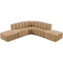 Meridian Arc Camel Velvet 6 pc Modular Sectional IMAGE 4