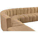 Meridian Arc Camel Velvet 6 pc Modular Sectional IMAGE 8