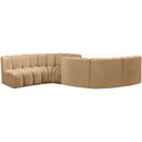 Meridian Arc Camel Velvet 6 pc Modular Sectional IMAGE 3