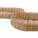 Meridian Arc Camel Velvet 6 pc Modular Sectional IMAGE 8