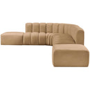 Meridian Arc Camel Velvet 7 pc Modular Sectional IMAGE 6