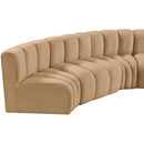 Meridian Arc Camel Velvet 7 pc Modular Sectional IMAGE 11