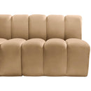 Meridian Arc Camel Velvet 7 pc Modular Sectional IMAGE 13