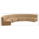 Meridian Arc Camel Velvet 7 pc Modular Sectional IMAGE 14