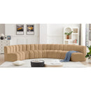 Meridian Arc Camel Velvet 7 pc Modular Sectional IMAGE 2