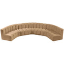 Meridian Arc Camel Velvet 7 pc Modular Sectional IMAGE 4