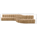 Meridian Arc Camel Velvet 7 pc Modular Sectional IMAGE 16