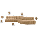 Meridian Arc Camel Velvet 7 pc Modular Sectional IMAGE 17