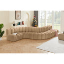Meridian Arc Camel Velvet 7 pc Modular Sectional IMAGE 2