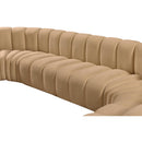 Meridian Arc Camel Velvet 8 pc Modular Sectional IMAGE 10