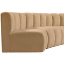 Meridian Arc Camel Velvet 8 pc Modular Sectional IMAGE 11