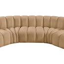 Meridian Arc Camel Velvet 8 pc Modular Sectional IMAGE 13