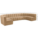 Meridian Arc Camel Velvet 8 pc Modular Sectional IMAGE 15