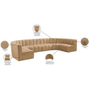 Meridian Arc Camel Velvet 8 pc Modular Sectional IMAGE 16