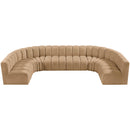 Meridian Arc Camel Velvet 8 pc Modular Sectional IMAGE 4