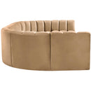 Meridian Arc Camel Velvet 8 pc Modular Sectional IMAGE 7
