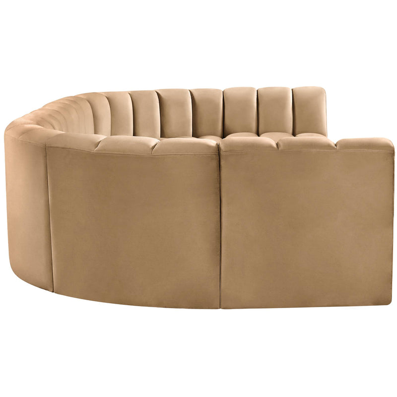Meridian Arc Camel Velvet 8 pc Modular Sectional IMAGE 7