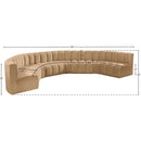 Meridian Arc Camel Velvet 8 pc Modular Sectional IMAGE 14