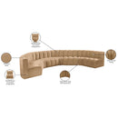 Meridian Arc Camel Velvet 8 pc Modular Sectional IMAGE 15