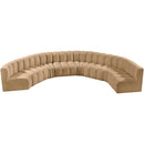 Meridian Arc Camel Velvet 8 pc Modular Sectional IMAGE 4