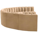 Meridian Arc Camel Velvet 8 pc Modular Sectional IMAGE 7