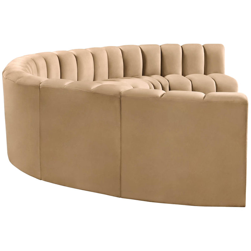 Meridian Arc Camel Velvet 8 pc Modular Sectional IMAGE 7
